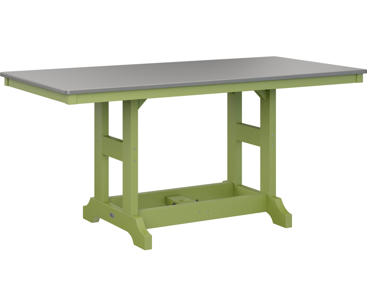 Garden Classic 33" x 66" Rectangular Table Dining Height Hammered Top