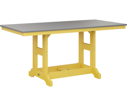 Garden Classic 33" x 66" Rectangular Table Dining Height Hammered Top