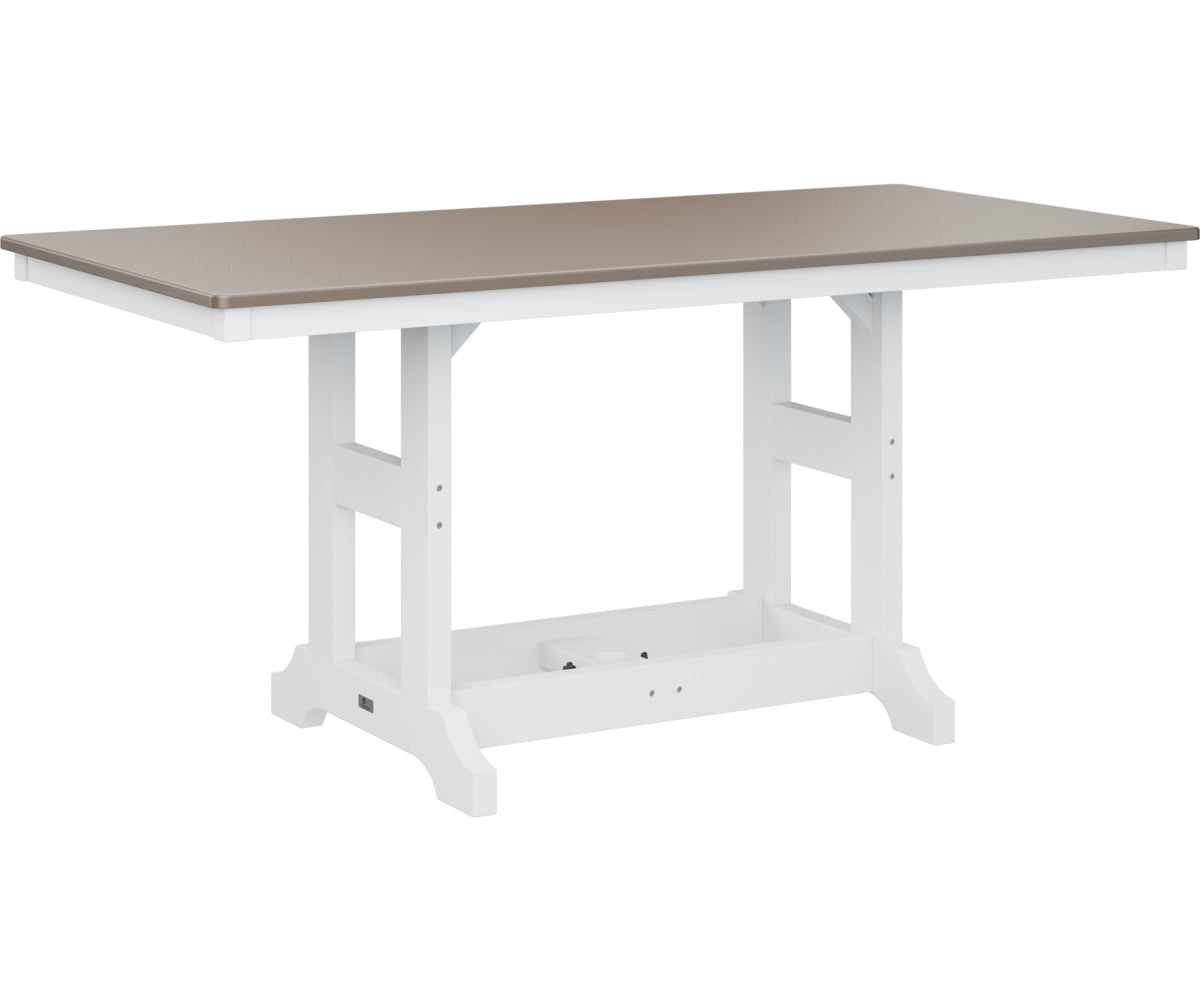 Garden Classic 33" x 66" Rectangular Table Dining Height Hammered Top