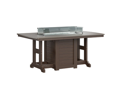Garden Classic 44" x 72" Rectangular Fire Table Dining Height Hammered Top