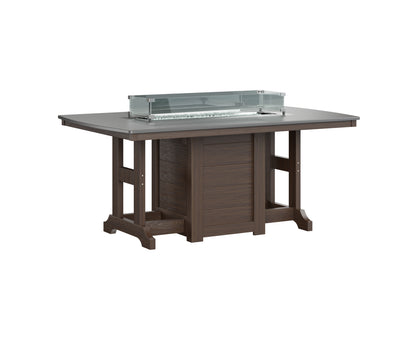 Garden Classic 44" x 72" Rectangular Fire Table Dining Height Hammered Top