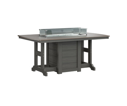 Garden Classic 44" x 72" Rectangular Fire Table Dining Height Hammered Top