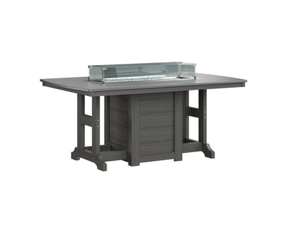Garden Classic 44" x 72" Rectangular Fire Table Dining Height Hammered Top