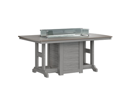 Garden Classic 44" x 72" Rectangular Fire Table Dining Height Hammered Top