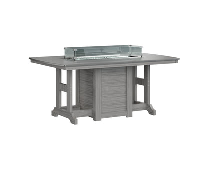 Garden Classic 44" x 72" Rectangular Fire Table Dining Height Hammered Top