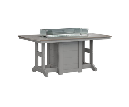 Garden Classic 44" x 72" Rectangular Fire Table Dining Height Hammered Top