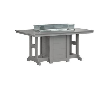 Garden Classic 44" x 72" Rectangular Fire Table Dining Height Hammered Top