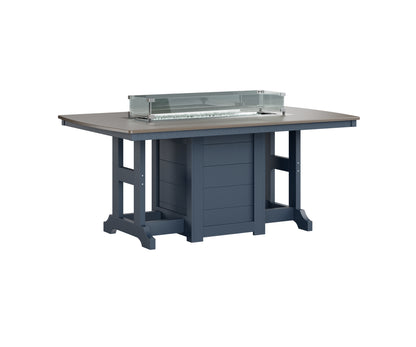 Garden Classic 44" x 72" Rectangular Fire Table Dining Height Hammered Top