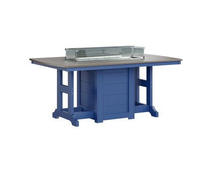 Garden Classic 44" x 72" Rectangular Fire Table Dining Height Hammered Top