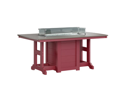 Garden Classic 44" x 72" Rectangular Fire Table Dining Height Hammered Top