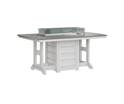 Garden Classic 44" x 72" Rectangular Fire Table Dining Height Hammered Top