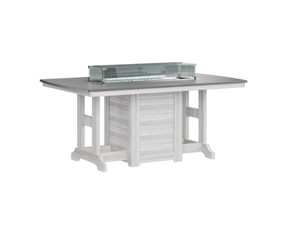 Garden Classic 44" x 72" Rectangular Fire Table Dining Height Hammered Top