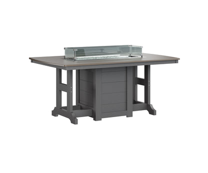 Garden Classic 44" x 72" Rectangular Fire Table Dining Height Hammered Top