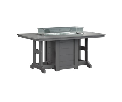 Garden Classic 44" x 72" Rectangular Fire Table Dining Height Hammered Top