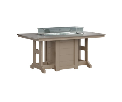 Garden Classic 44" x 72" Rectangular Fire Table Dining Height Hammered Top