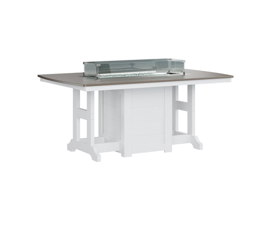 Garden Classic 44" x 72" Rectangular Fire Table Dining Height Hammered Top