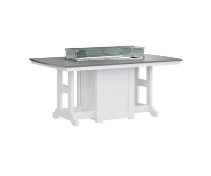Garden Classic 44" x 72" Rectangular Fire Table Dining Height Hammered Top
