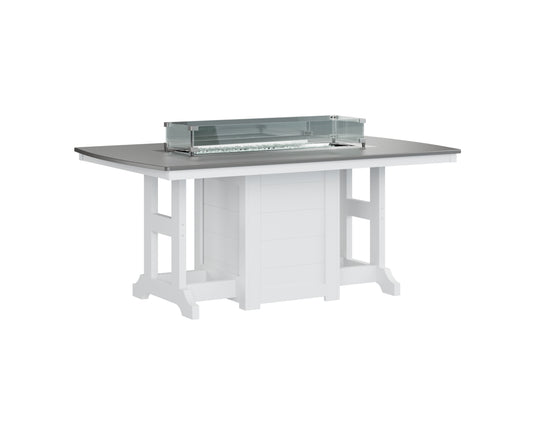 Garden Classic 44" x 72" Rectangular Fire Table Dining Height Hammered Top