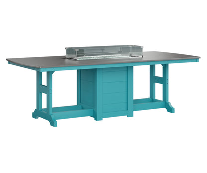 Garden Classic 44" x 96" Rectangular Fire Table Counter Height Hammered Top