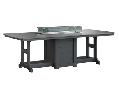 Garden Classic 44" x 96" Rectangular Fire Table Counter Height Hammered Top