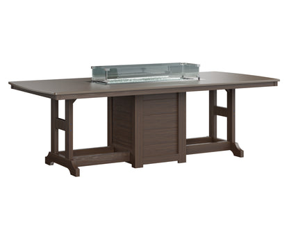 Garden Classic 44" x 96" Rectangular Fire Table Counter Height Hammered Top