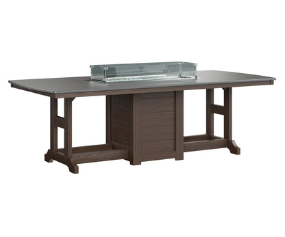 Garden Classic 44" x 96" Rectangular Fire Table Counter Height Hammered Top