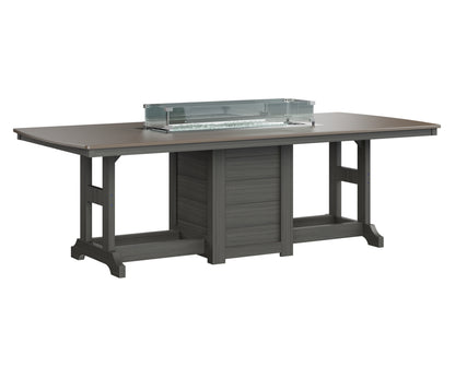 Garden Classic 44" x 96" Rectangular Fire Table Counter Height Hammered Top