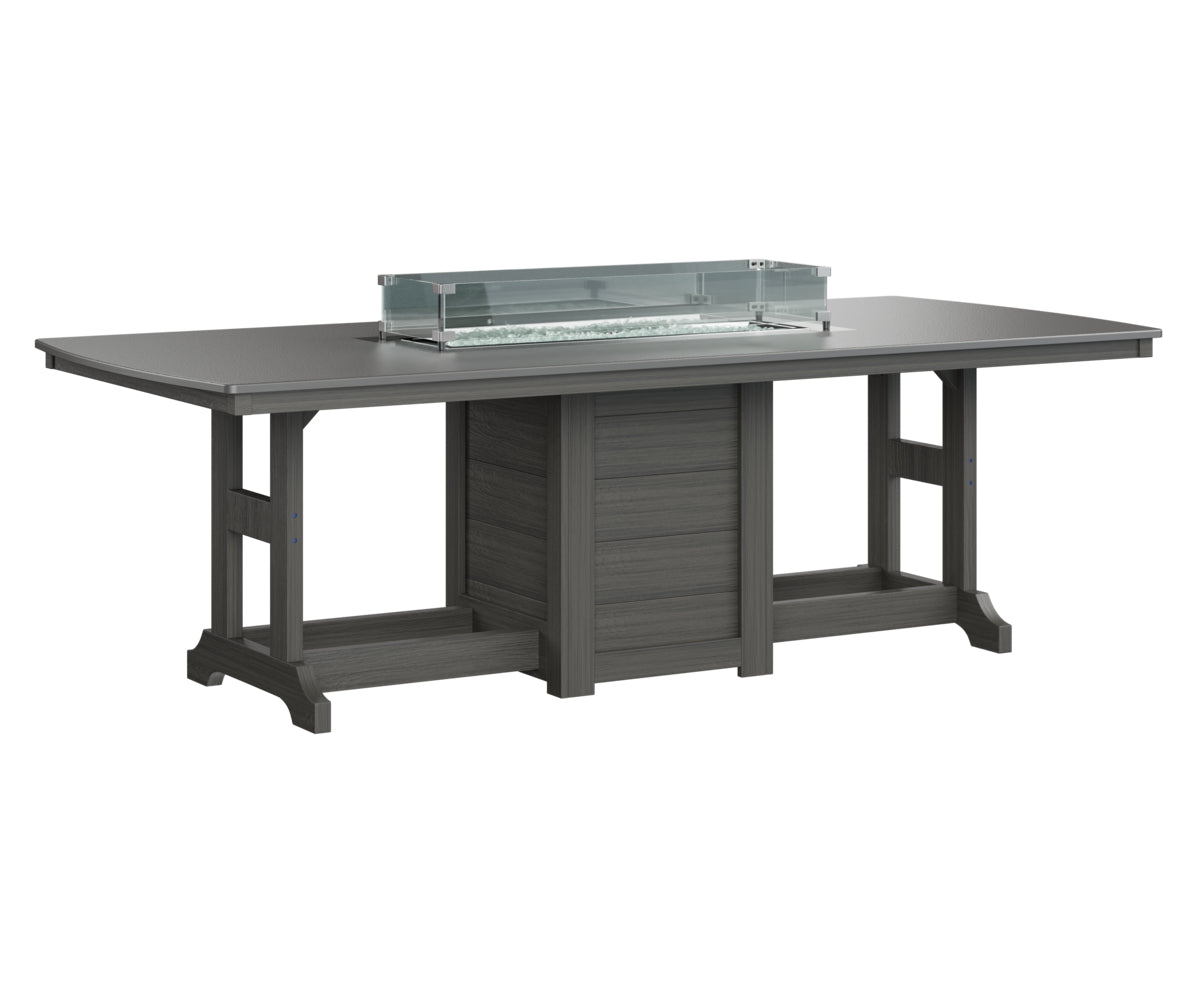 Garden Classic 44" x 96" Rectangular Fire Table Counter Height Hammered Top