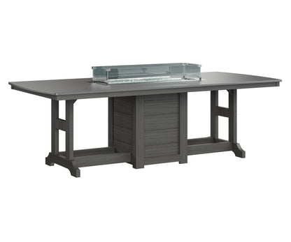 Garden Classic 44" x 96" Rectangular Fire Table Counter Height Hammered Top