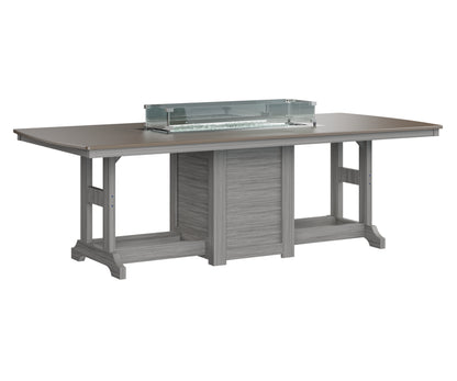 Garden Classic 44" x 96" Rectangular Fire Table Counter Height Hammered Top