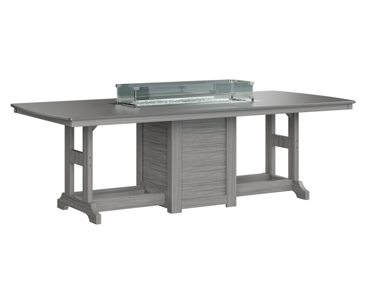 Garden Classic 44" x 96" Rectangular Fire Table Counter Height Hammered Top