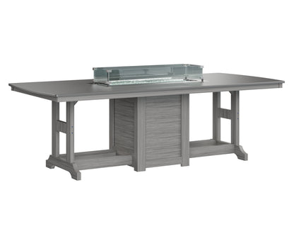 Garden Classic 44" x 96" Rectangular Fire Table Counter Height Hammered Top