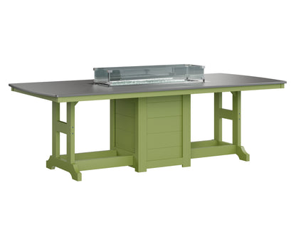 Garden Classic 44" x 96" Rectangular Fire Table Counter Height Hammered Top