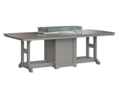 Garden Classic 44" x 96" Rectangular Fire Table Counter Height Hammered Top