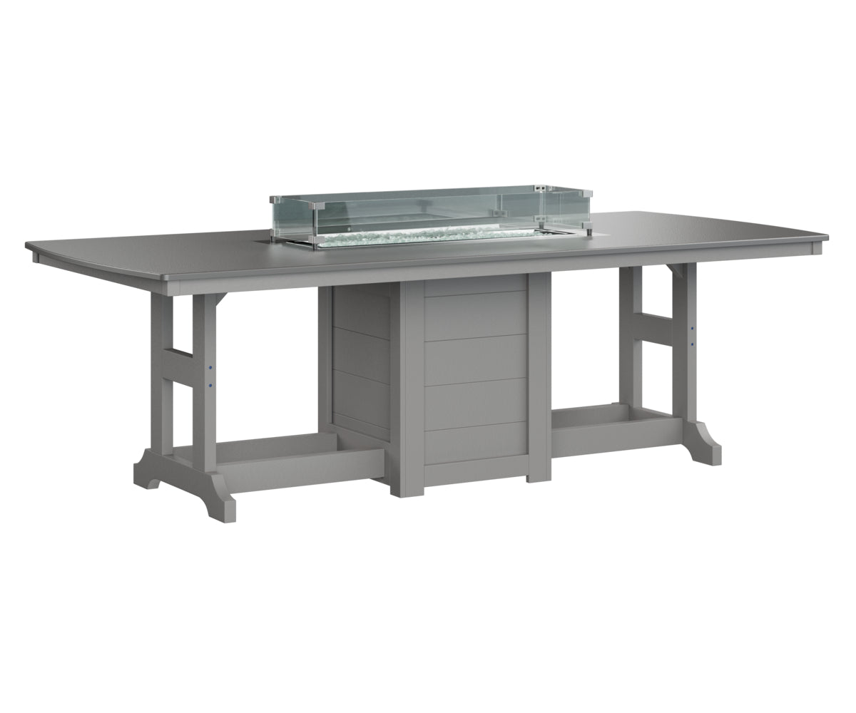 Garden Classic 44" x 96" Rectangular Fire Table Counter Height Hammered Top
