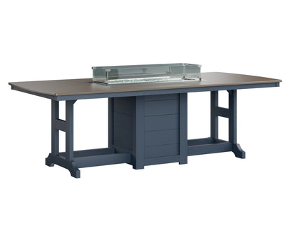Garden Classic 44" x 96" Rectangular Fire Table Counter Height Hammered Top
