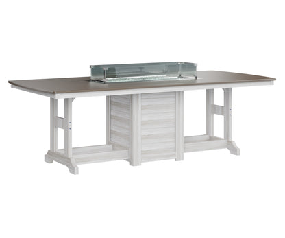 Garden Classic 44" x 96" Rectangular Fire Table Counter Height Hammered Top