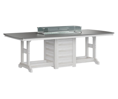 Garden Classic 44" x 96" Rectangular Fire Table Counter Height Hammered Top