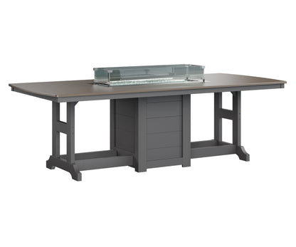 Garden Classic 44" x 96" Rectangular Fire Table Counter Height Hammered Top