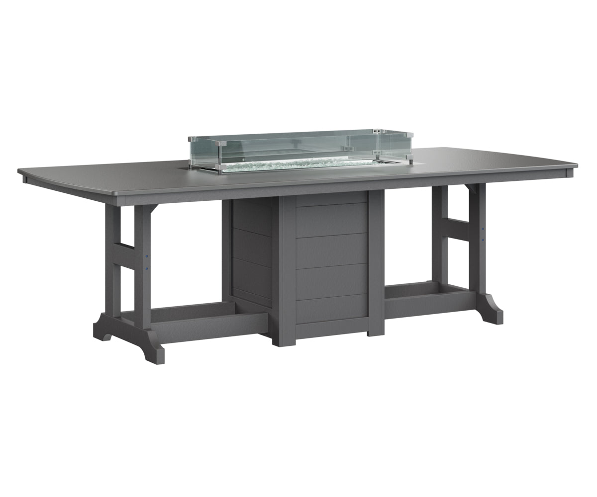 Garden Classic 44" x 96" Rectangular Fire Table Counter Height Hammered Top