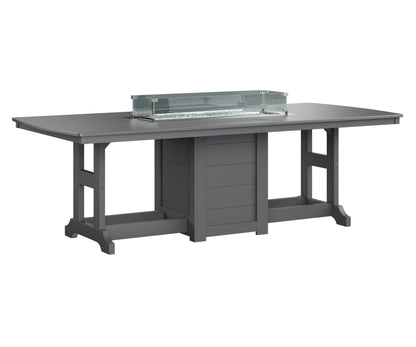 Garden Classic 44" x 96" Rectangular Fire Table Counter Height Hammered Top