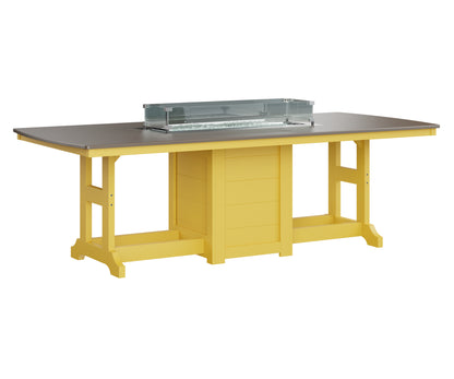 Garden Classic 44" x 96" Rectangular Fire Table Counter Height Hammered Top