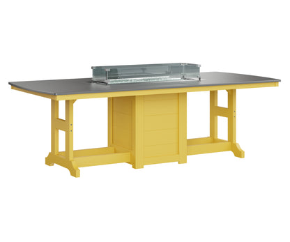 Garden Classic 44" x 96" Rectangular Fire Table Counter Height Hammered Top