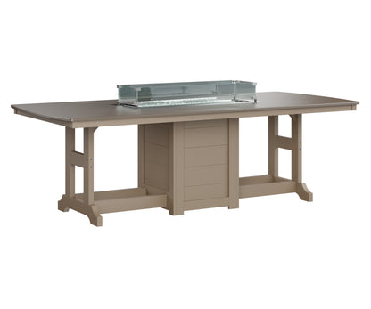 Garden Classic 44" x 96" Rectangular Fire Table Counter Height Hammered Top