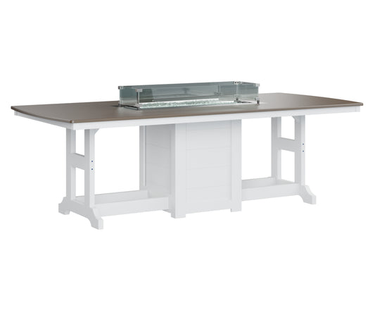 Garden Classic 44" x 96" Rectangular Fire Table Dining Height Hammered Top