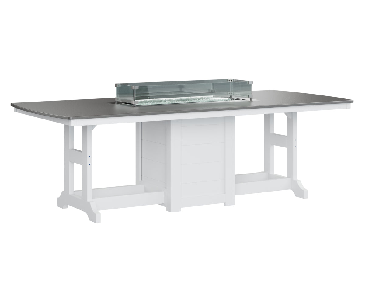 Garden Classic 44" x 96" Rectangular Fire Table Counter Height Hammered Top