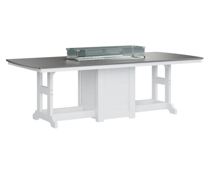 Garden Classic 44" x 96" Rectangular Fire Table Counter Height Hammered Top