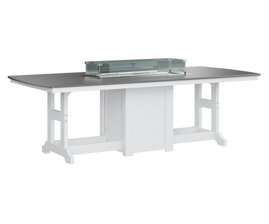 Garden Classic 44" x 96" Rectangular Fire Table Dining Height Hammered Top