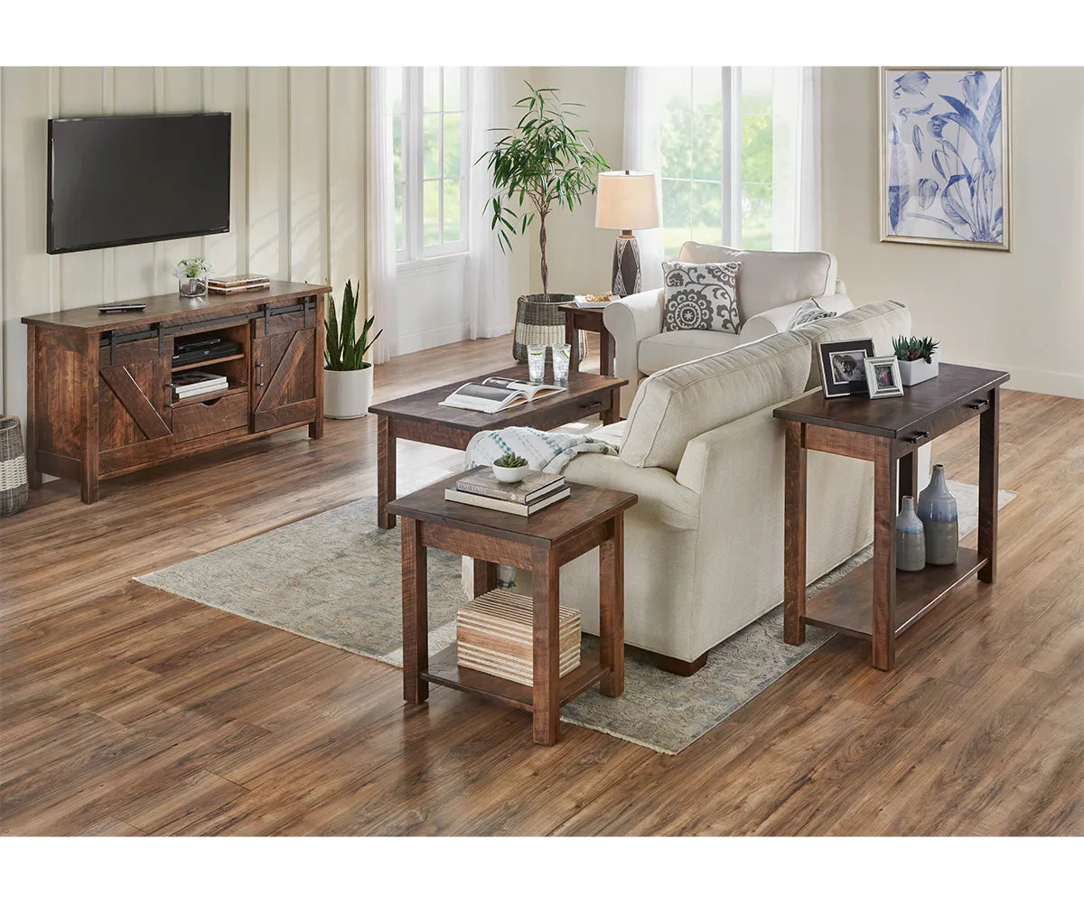 SFC Amish Houston Steel Leg Sofa Table