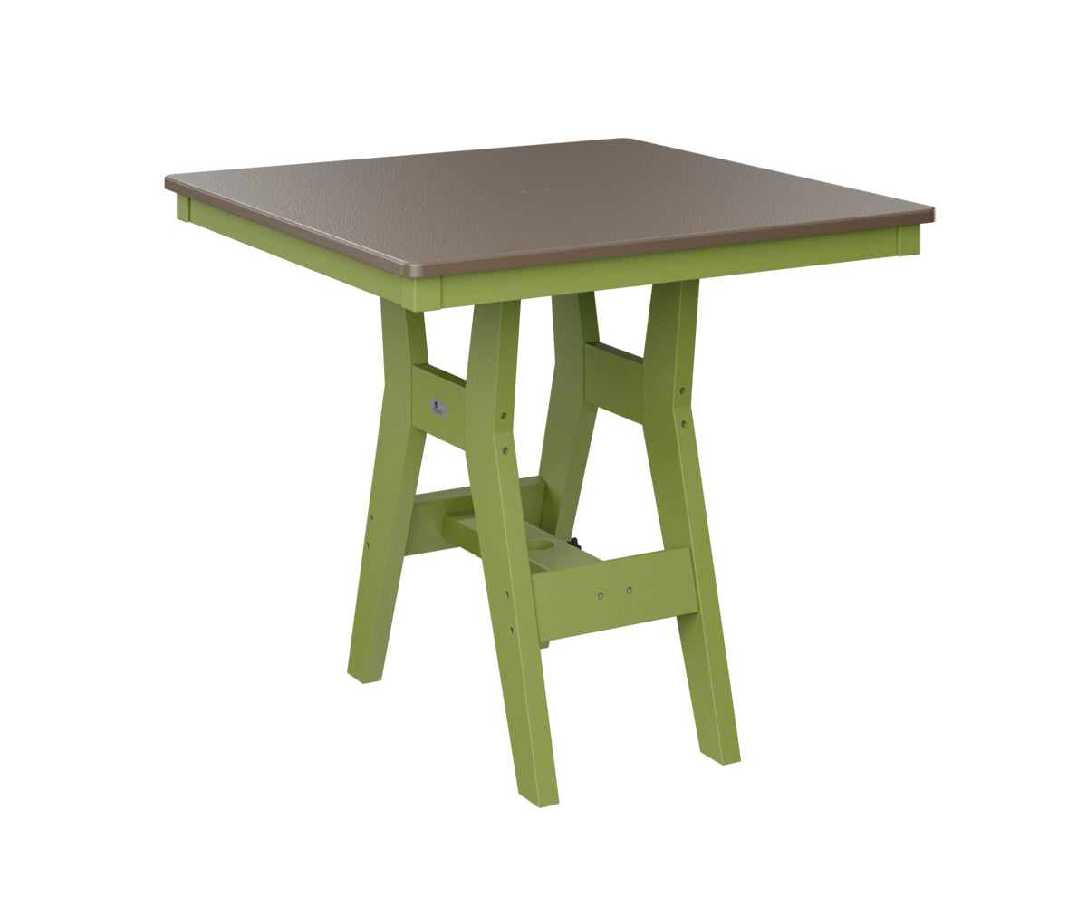 Harbor 33" Square Table Dining Height Hammered Top